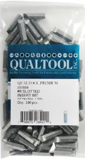 Qualtool Premium 250SS8 100 Size 8 Slotted Insert Bit, 100 Pack   Screwdriver Socket Bits  