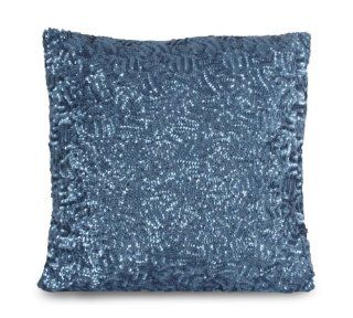 Thro by Marlo Lorenz 4179 Rockefeller All Over Sequin 14 by 14 Inch Pillow, Silver Blue   Throw Pillow Covers