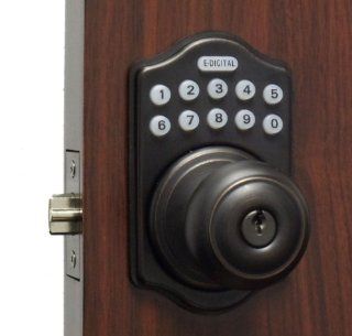 E Digital Knob E 930 Electronic Keyless Knob Lock / Spring Latch (Antique Bronze)   Door Handles  