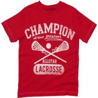 Carters Boys 2T 4T Red Lacrosse Tee Shirt (4T, Red) Clothing