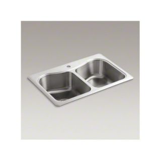 Kohler Staccato 33 X 22 X 8 5/16 Top Mount Double Equal Bowl