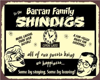 Family Shindigs Custom Name Vintage Metal Retro Tin Sign   Decorative Signs