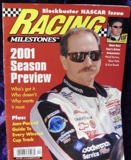 Racing Milestones April 2001   Blockbuster Nascar Issue   Dale Earnhardt Sr. cover   Back issue racing collectible 
