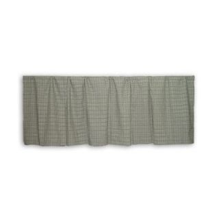 Patch Magic Green Sage Plaid Black and White Lines Cotton Curtain