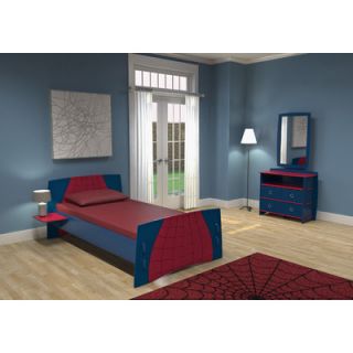 Legare Furniture Legare Kids Spider Twin Bed in Navy and Burgundy