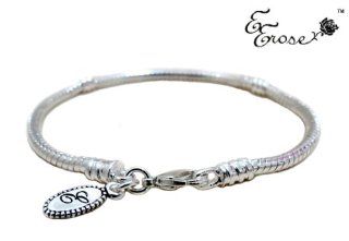 NEW PROMOTIONAL SALE .925 Silver Authentic EvesErose Charm Simple Lobster Clasp Bracelet (Create Your Own Story) Bright Sterling Polished Fits Charm Beads Such as EvesErose, European, Pandora, Troll, Biagi, Chamillia & Other Similar Charms (You Pick S
