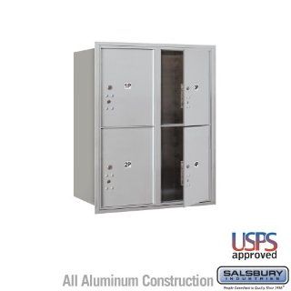 Salsbury Industries 3710D 4PAFU 4C Horizontal Mailbox   10 Door High Unit (37 1/2 Inches)   Double Column   Stand Alone Parcel Locker   4 PL5's   Aluminum   Front Loading   USPS Access   Security Mailboxes  