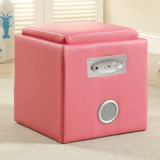 Hokku Designs Reverb Cube Ottoman with Bluetooth Speakers