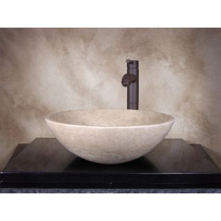 Yosemite Home Decor Hand Carved Classic Round Vessel Sink in Cream