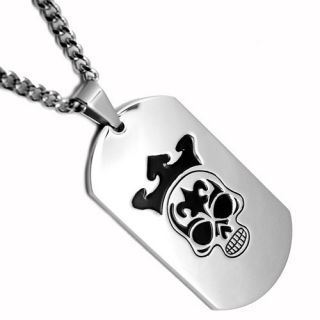 Necklace Material Stainless Steel Dog tag pendant with black plated