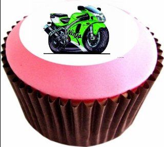 KAWASAKI ZX7R NINJA 12 x 38mm (1.5 Inch)Cake Toppers Edible wafer paper 664   Decorative Cake Toppers
