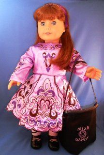 Irish Dance Costume Complete Set in Lavender. Leather Ghillies and Dance Socks Included. Fits 18" Dolls like American Girl Toys & Games