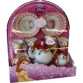 Disney Princess Beauty and the Beast Belle's Talking Tea Set 17 Pieces Toys & Games