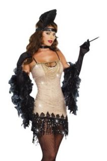 Dreamgirl Jazzy Jezebel, Beige, Small Adult Sized Costumes Clothing