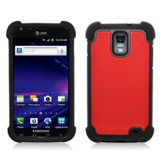 Red X Shield Hybrid Gel Case Cover for Samsung Galaxy S2 AT&T (Skyrocket i727) +Stylus Cell Phones & Accessories