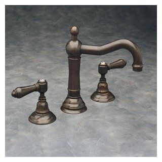Rohl A1409IB Inca Brass LM Metal Lever Bathroom Faucets 8" Widespread Column Spout Faucet   Bathroom Sink Faucets  