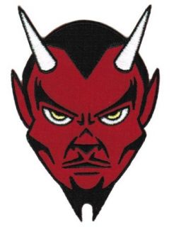 Red Devil Embroidered Patch Satanic Evil 666 Lucifer Satan Iron on Emblem Small Clothing