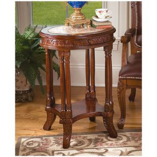Design Toscano Balfour Inlaid Marble Colonnade End Table