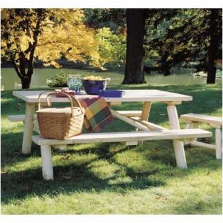 rustic cedar log picnic table