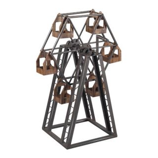 Bradworth Industrial Ferris Metal Wheel Candle Holder