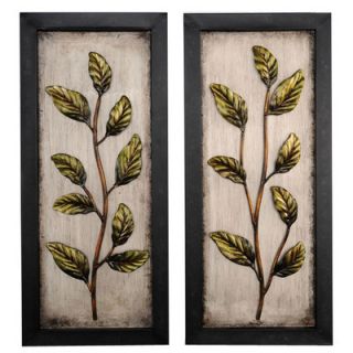 Kokoware 14.5 x 32 Metal Leaf Wall Art (Set of 2)