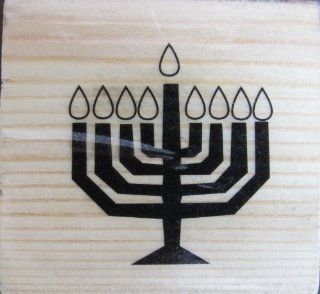 Craft Smart Wood Base Rubber MENNORAH Stamper Jewish Menorah Stamp Toys & Games