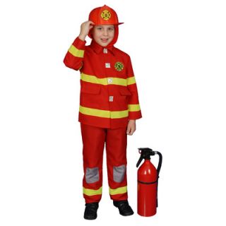 Dress Up America Boy Fire Fighter Childrens Costume in Red