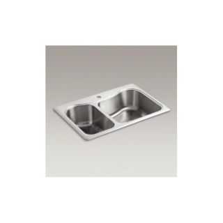 Staccato 33 X 22 X 8 5/16 Top Mount Large/Medium Double Bowl Kit