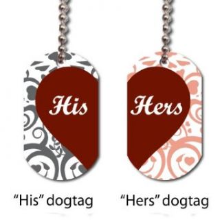 His and Hers Valentines Day Heart Dog Tags   Find a new way to celebrate your love on Valentines Day Clothing