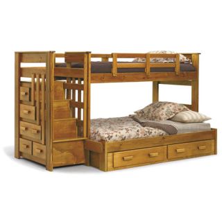 Twin over Full Standard Bunk Bed with Stairway Chest and Underbed