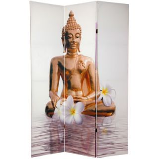 Oriental Furniture 70.88 x 47 Double Sided Thai Buddha 3 Panel Room