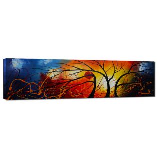 Hand Painted Ethereal Trees Dance Canvas Wall Art   12 x 40