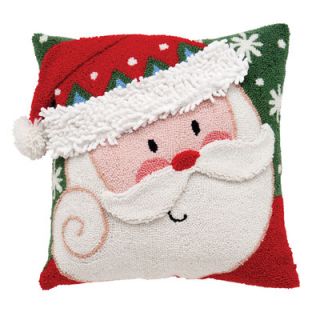 October Hill Santa 3D Hooked Acrylic / Cotton Pillow