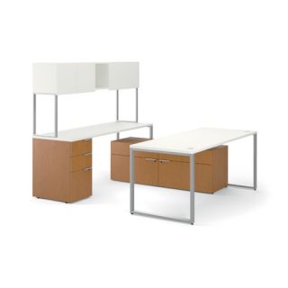 Voi Contemporary U station with Low Credenza and Stack On Storage