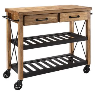 Roots Rack Wood Top Kitchen Cart in Natural