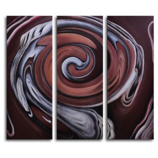 My Art Outlet Hand Painted Chocolate Mousse 3 Piece Canvas Art Set