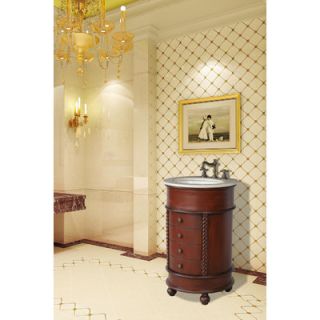 Stufurhome Mars 22 Bathroom Vanity in Light Brown with Marble Top