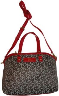 Women's DKNY Purse Handbag T&C with Logo Plaque Chino/Red Clothing