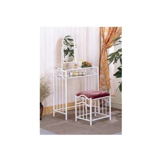 Camp Verde Vanity Set with Porcelain Hearts and Stool in White