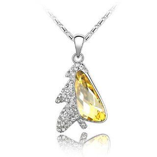 Charm Jewelry Swarovski Crystal Element 18k Gold Plated Light Topaz Christmas Tree Necklace Z#695 Zg4da3d0 Jewelry
