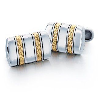 J.Goodman Sterling Silver/18k Gold Braid Cufflinks Jewelry