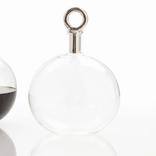 ARTERIORS Home Edgar Round Glass Bottle with Polished Nickel Ring