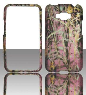 2D Pink Camo Grass Realtree LG Optimus Elite LS696 Sprint, Virgin Mobile Case Cover Hard Protector Phone Cover Snap on Case Faceplates Cell Phones & Accessories