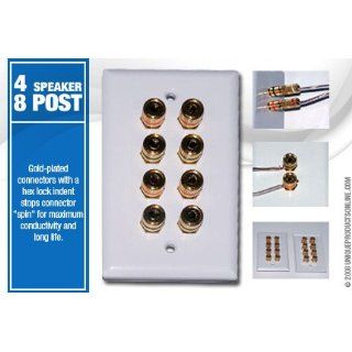 8 Post Speaker Wall Plate for 4 Speakers Electronics