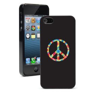 Apple iPhone 5 5S Black 5B674 Hard Back Case Cover Color Tye Dyed Peace Sign Symbol Cell Phones & Accessories