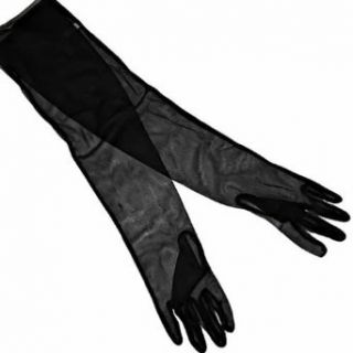 Black Sheer Opera Length Formal Evening Gloves