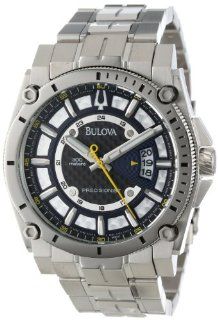 Bulova Men's 96B131 Precisionist Black Dial Steel Bracelet Watch Bulova Watches
