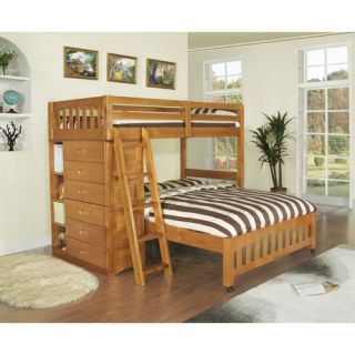DWF1154Weston Twin over Full L Shaped Bunk Bed with Bookshelves and