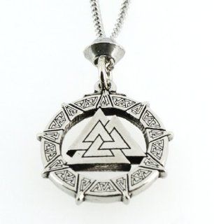 Handmade Norse Viking Valkyrie Valknut Pewter Chain Pendant ~ Warrior's Protection Pendant Necklaces Jewelry