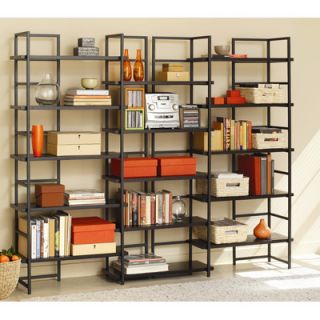 TFG Connections Bookcase with Java Oak Shelves in Powder Coated Black